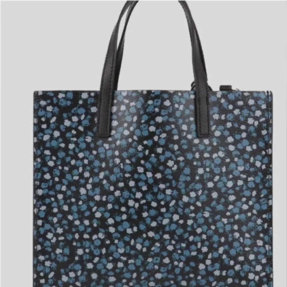 Marc Jacobs Mini Grind Printed Leather Tote H007L01FA21 Blue Mirage Multi